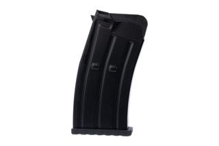 This steel magazine holds 5 rounds of 12 gauge ammunition.